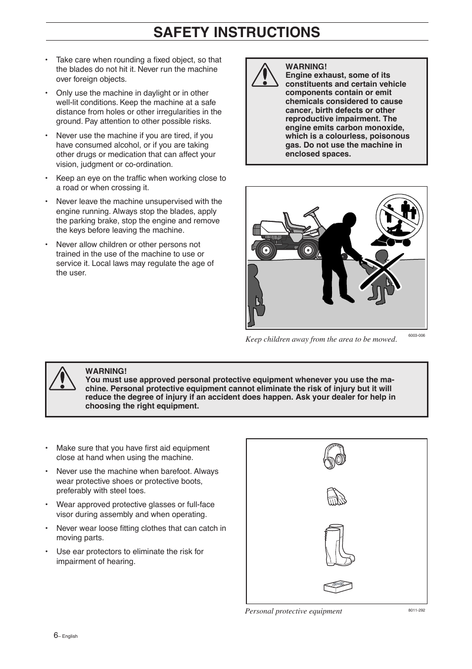 Safety instructions | Husqvarna 15 C User Manual | Page 8 / 56