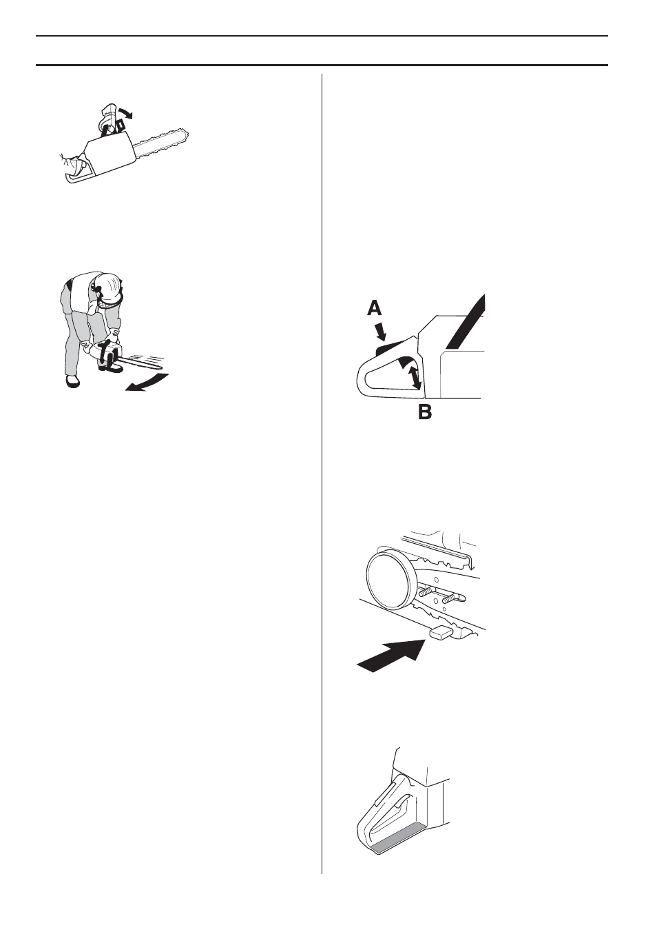 Throttle lockout, Chain catcher, Right hand guard | General safety precautions | Husqvarna 359G E-tech User Manual | Page 10 / 44
