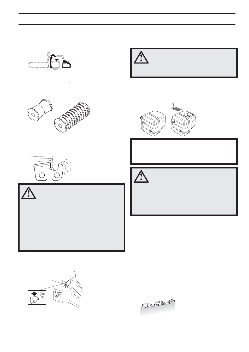 Vibration damping system, Stop switch, Muffler | Cutting equipment, General rules, General safety precautions | Husqvarna 359G E-tech User Manual | Page 11 / 44