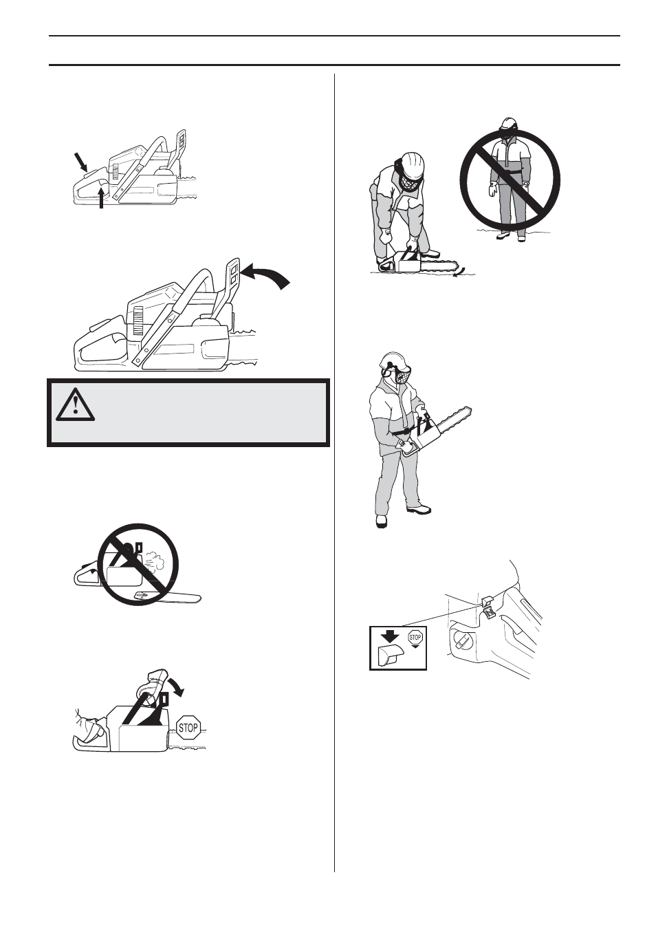 Stopping, Starting and stopping | Husqvarna 359G E-tech User Manual | Page 21 / 44
