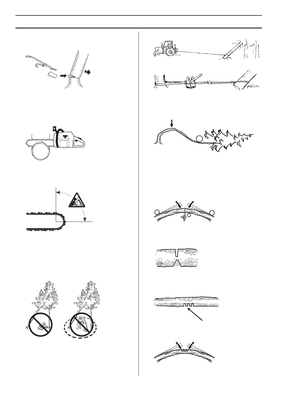 Freeing a tree that has fallen badly, Working techniques | Husqvarna 359G E-tech User Manual | Page 28 / 44