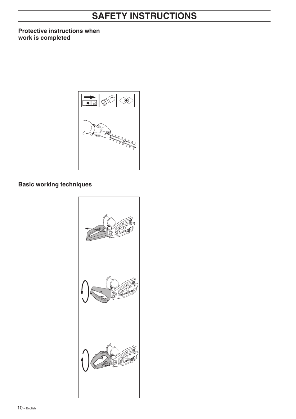 Safety instructions | Husqvarna 326HD60 User Manual | Page 10 / 24