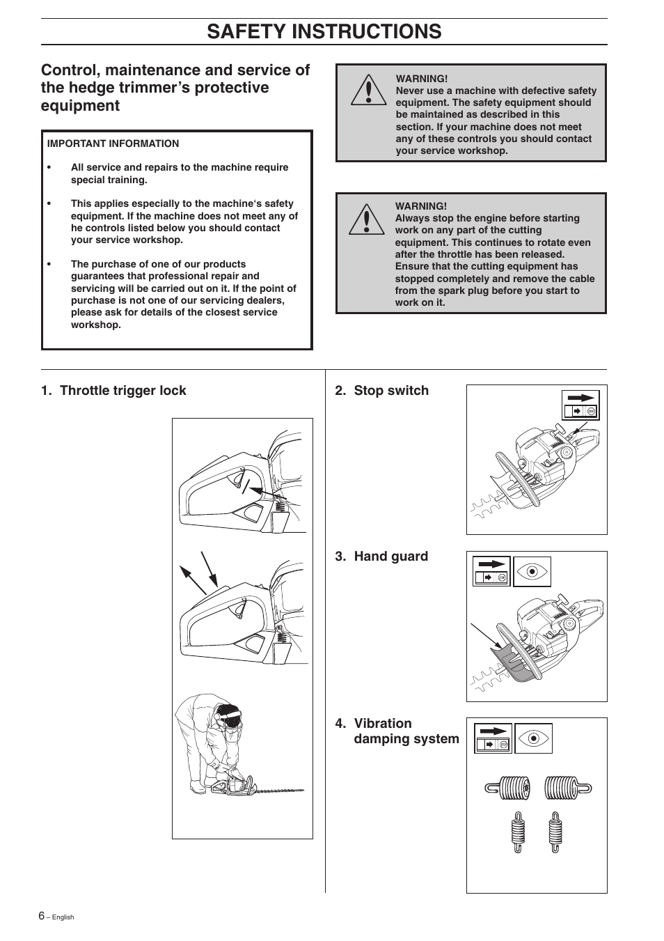 Safety instructions | Husqvarna 326HD60 User Manual | Page 6 / 24