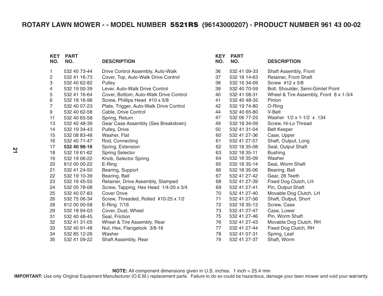 Husqvarna 5521RS User Manual | Page 21 / 22