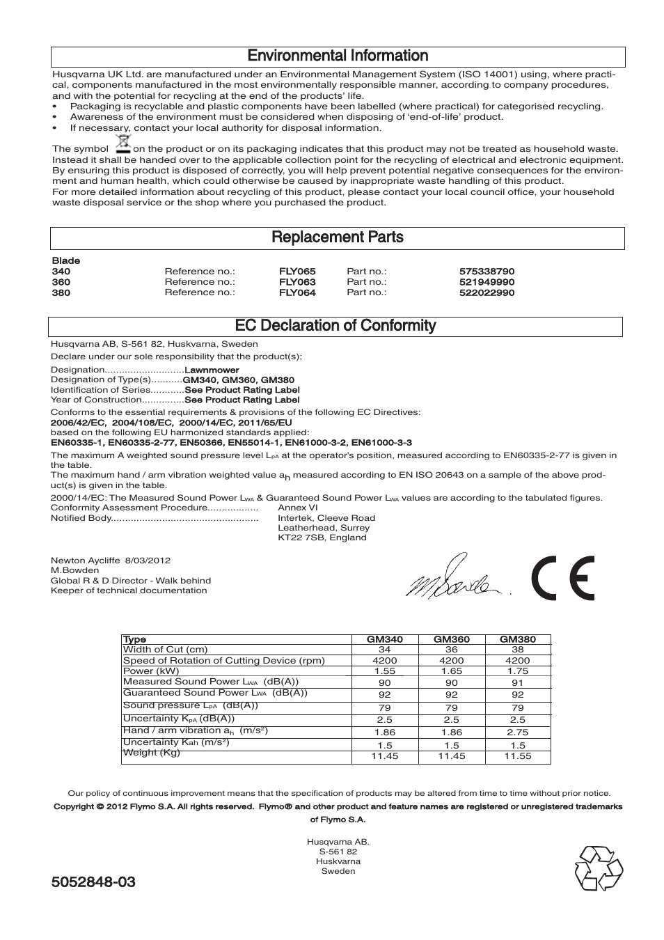 Replacement parts | Husqvarna 360 User Manual | Page 9 / 9