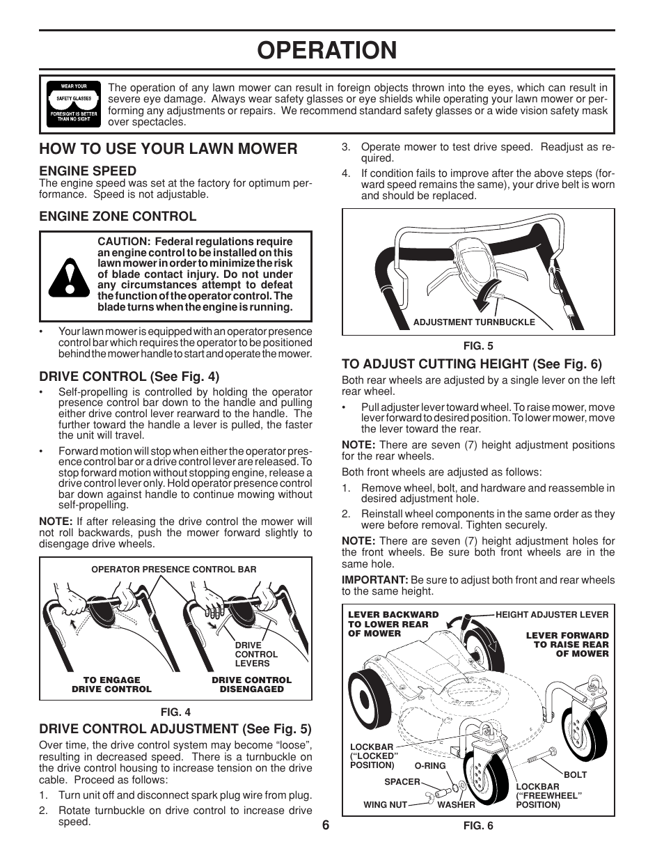 Operation, How to use your lawn mower | Husqvarna 7021RC User Manual | Page 6 / 18