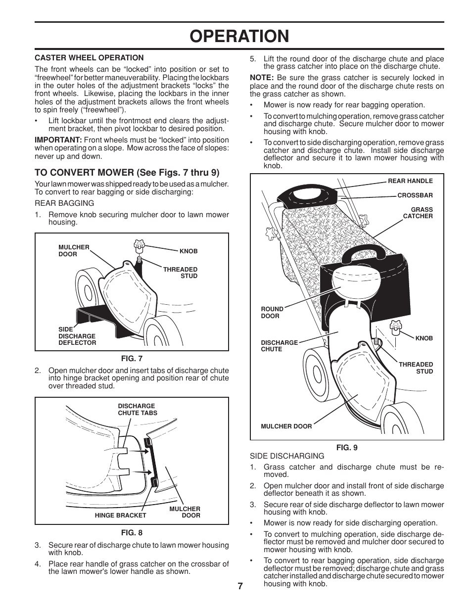 Operation | Husqvarna 7021RC User Manual | Page 7 / 18