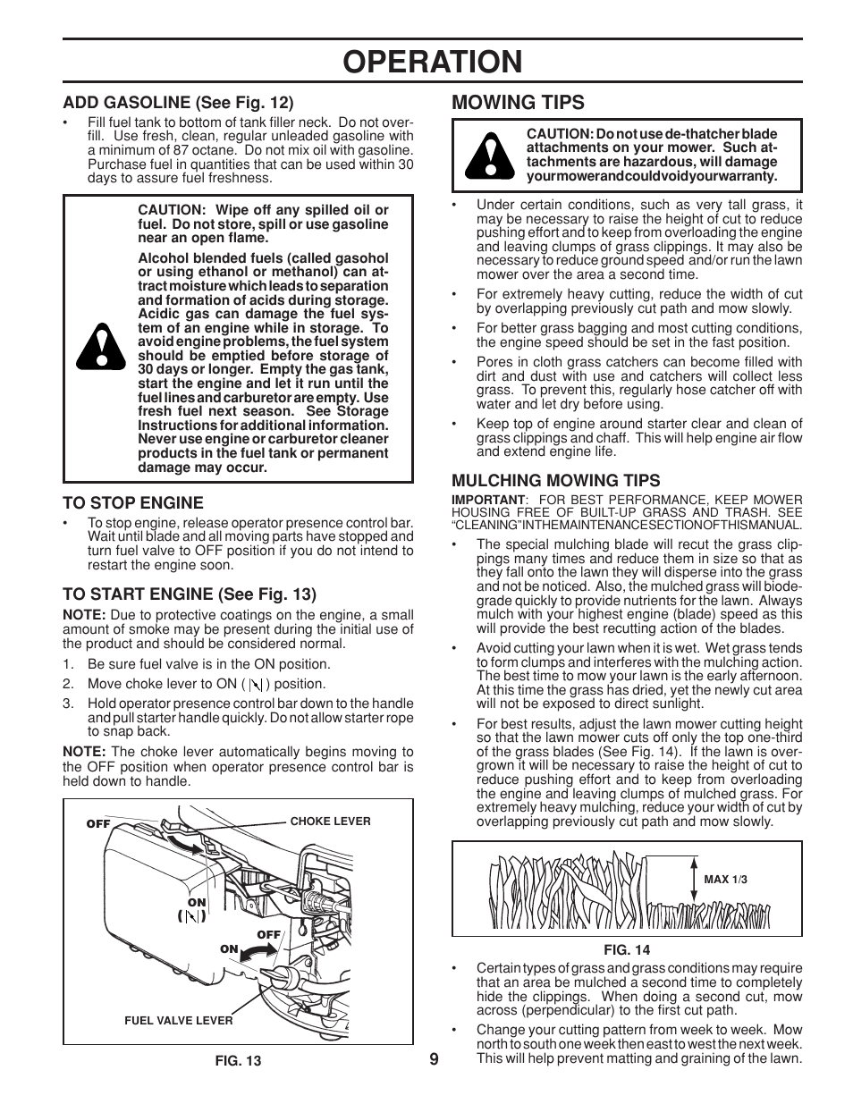 Operation, Mowing tips | Husqvarna 7021RC User Manual | Page 9 / 18
