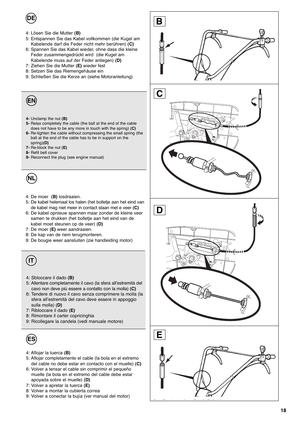 Bc d e | Husqvarna T 55R User Manual | Page 19 / 21