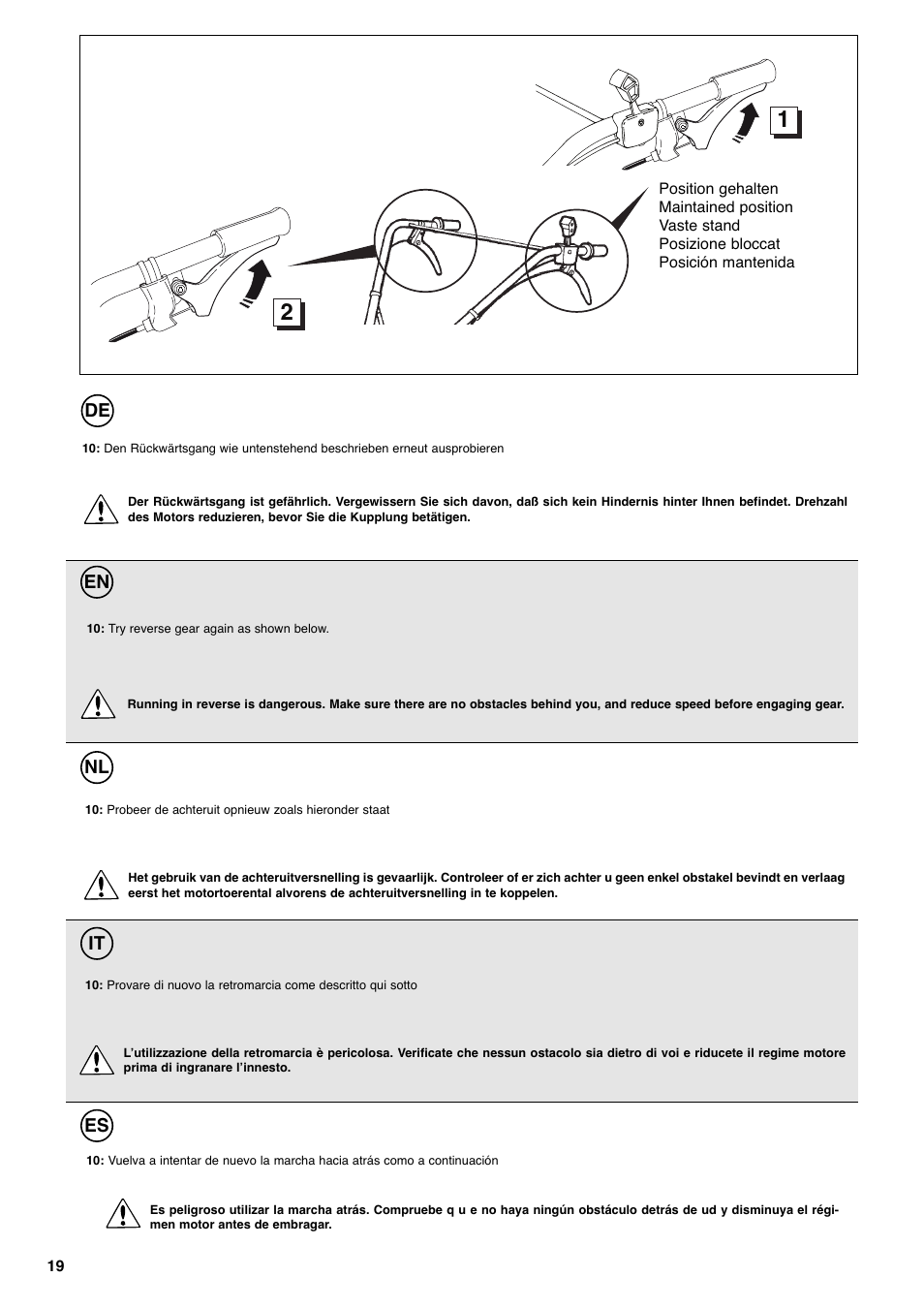 De en nl it es | Husqvarna T 55R User Manual | Page 20 / 21