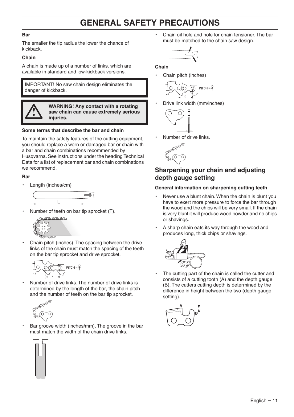 General safety precautions | Husqvarna 1153183-26 User Manual | Page 11 / 44