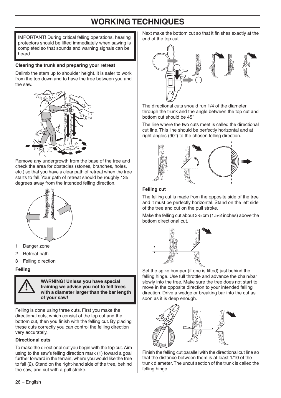 Working techniques | Husqvarna 1153183-26 User Manual | Page 26 / 44