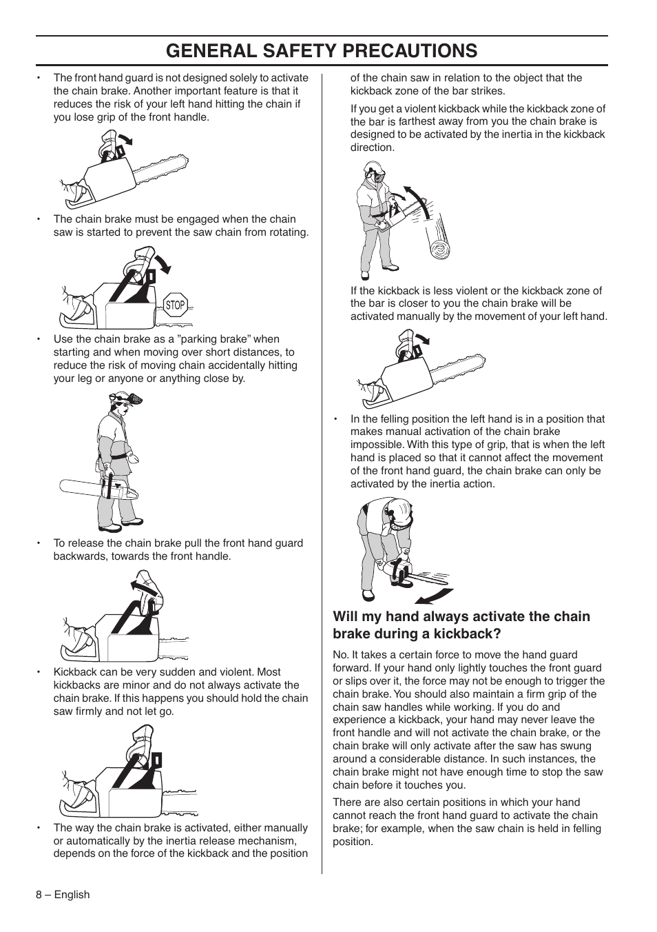 General safety precautions | Husqvarna 1153183-26 User Manual | Page 8 / 44