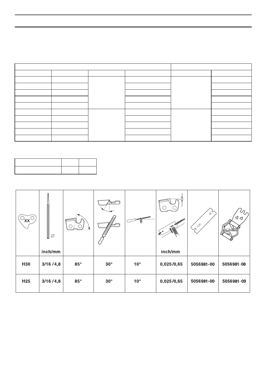 Technical data, Bar and chain combinations, Saw chain filing and file gauges | Husqvarna 1153178-95 User Manual | Page 40 / 44