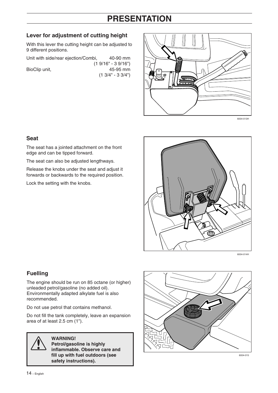 Presentation | Husqvarna 16 User Manual | Page 16 / 52