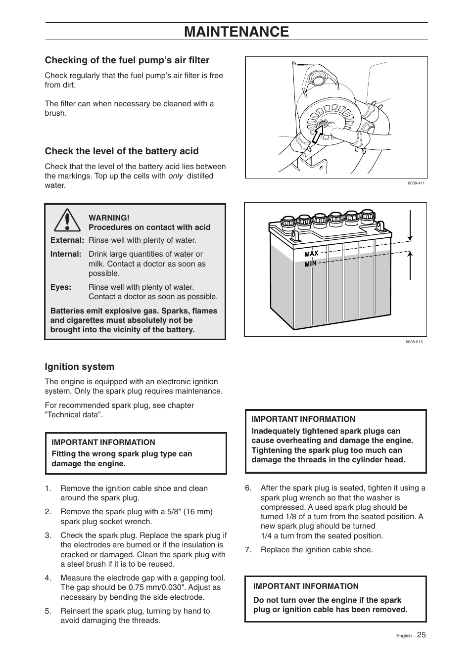 Maintenance | Husqvarna 16 User Manual | Page 27 / 52