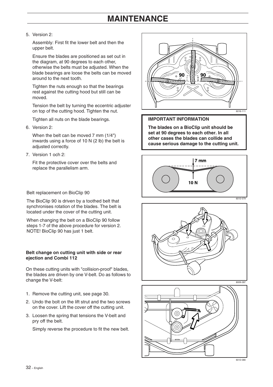 Maintenance | Husqvarna 16 User Manual | Page 34 / 52