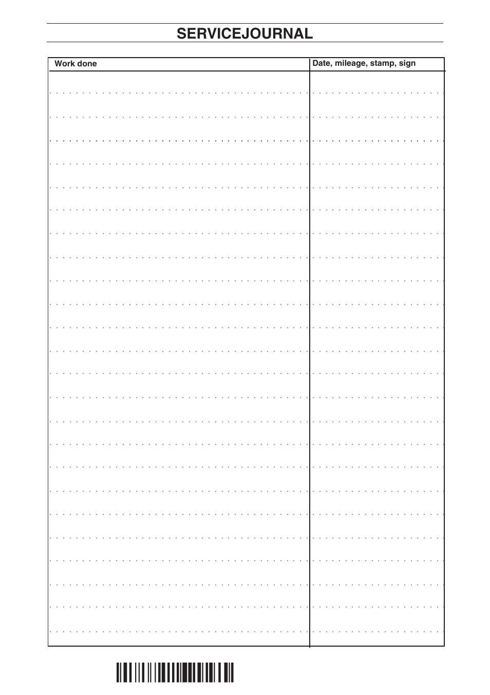 H-"¶6s, Servicejournal | Husqvarna 16 User Manual | Page 50 / 52