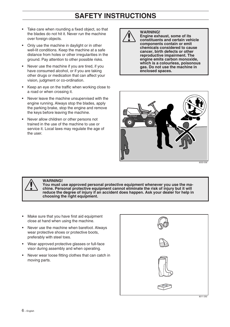 Safety instructions | Husqvarna 16 User Manual | Page 8 / 52