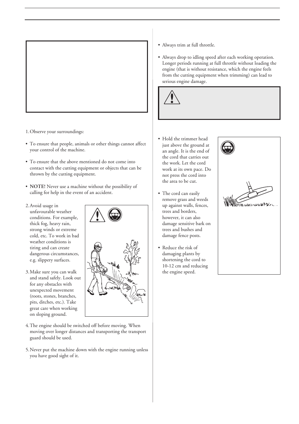 Safety instructions, General working instructions, Basic working techniques | Husqvarna 240L User Manual | Page 9 / 24