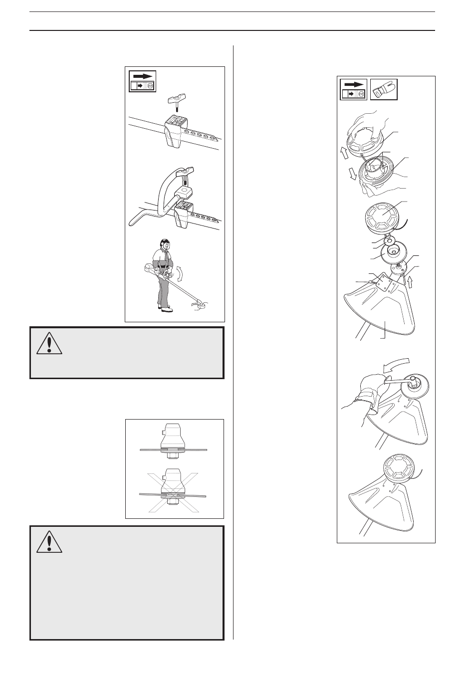 Assembly, Assembly of the blade and trimmer head, Assembling the j-handle | Husqvarna 227RJ User Manual | Page 14 / 36