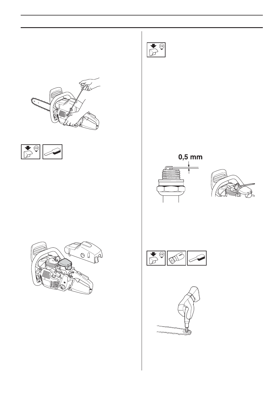 Montage du lanceur, Filtre à air, Bougie | Graissage du pignon d’entraînement du guide, Entretien | Husqvarna 455e Rancher User Manual | Page 81 / 140