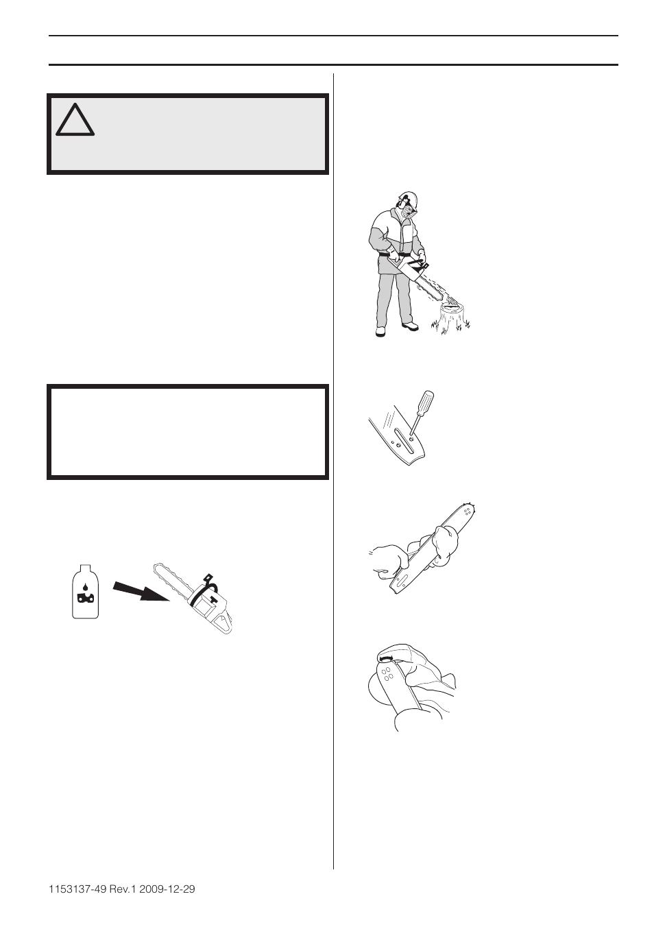 Lubricación del equipo de corte, Instrucciones generales de seguridad | Husqvarna 460 Rancher User Manual | Page 101 / 132