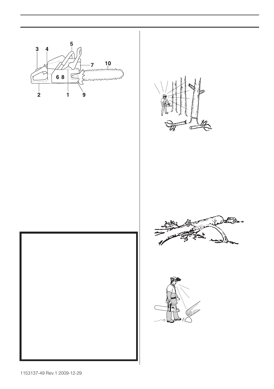 Antes de utilizar la máquina, Instrucciones generales de trabajo, Reglas básicas de seguridad | Tecnica de trabajo | Husqvarna 460 Rancher User Manual | Page 109 / 132