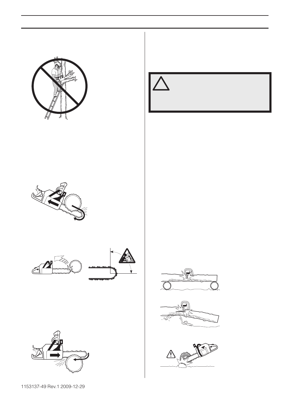 Técnica básica de corte, Tecnica de trabajo | Husqvarna 460 Rancher User Manual | Page 111 / 132