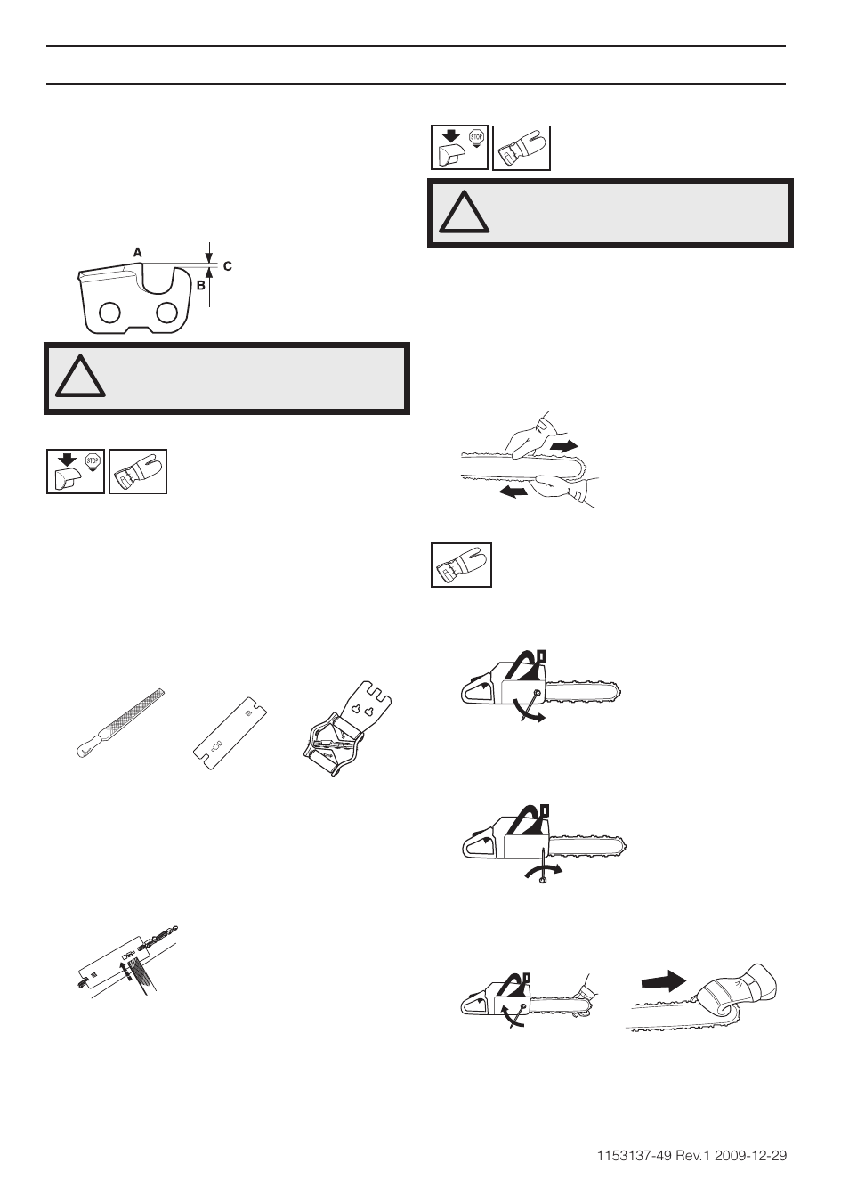 Tensioning the chain, General safety precautions | Husqvarna 460 Rancher User Manual | Page 14 / 132