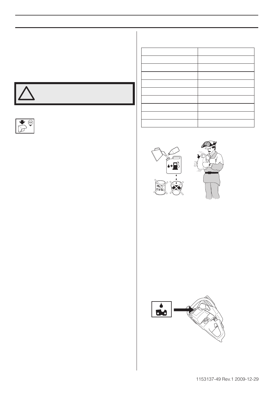 Fuel, Gasoline, Two-stroke oil | Mixing, Chain oil, Fuel handling | Husqvarna 460 Rancher User Manual | Page 20 / 132
