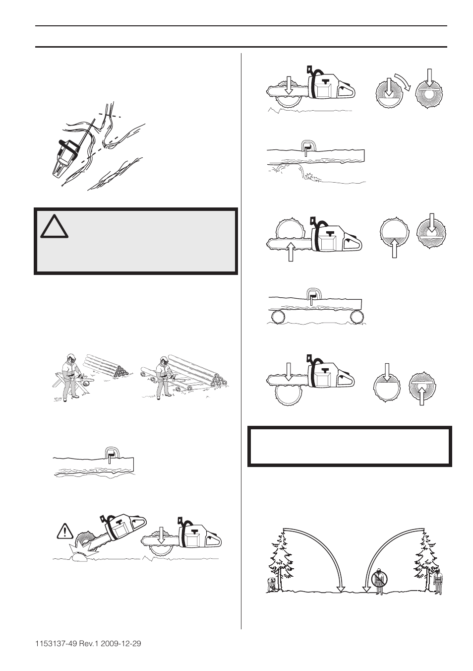 Tree felling technique, Working techniques | Husqvarna 460 Rancher User Manual | Page 27 / 132