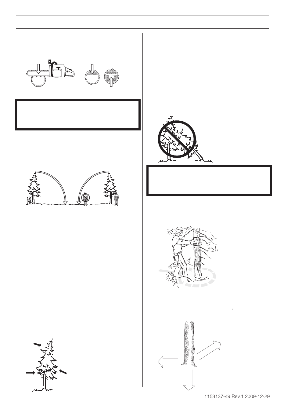 Techniques d’abattage, Techniques de travail | Husqvarna 460 Rancher User Manual | Page 70 / 132
