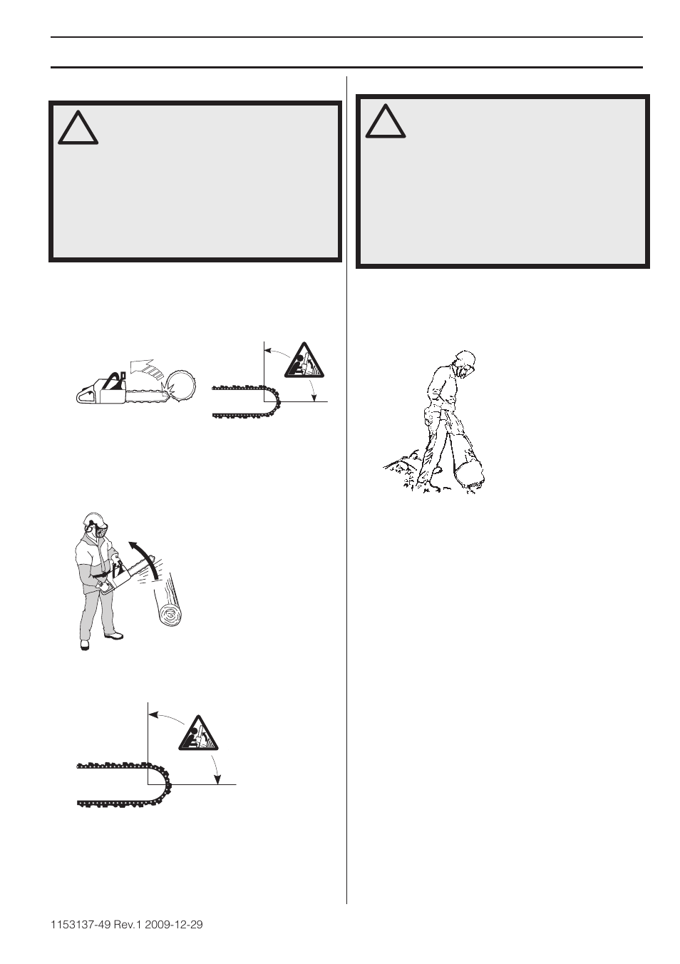 Mesures anti-rebond, Qu’est-ce qu’un rebond, Techniques de travail | Husqvarna 460 Rancher User Manual | Page 73 / 132