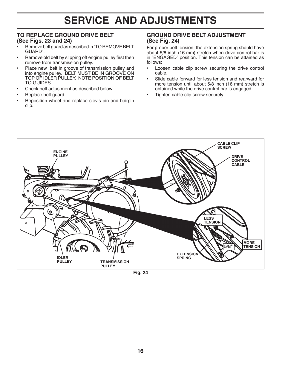 Service and adjustments | Husqvarna DRT900 User Manual | Page 16 / 29