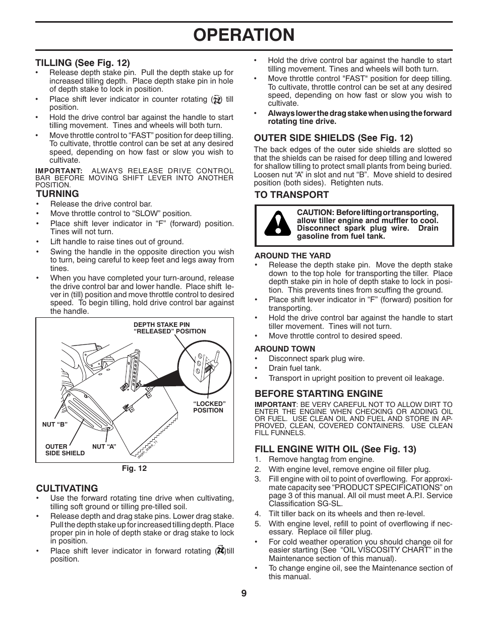 Operation | Husqvarna DRT900 User Manual | Page 9 / 29