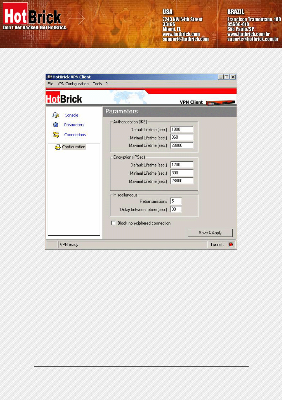 7 global parameters | HotBrick VPN Client User Manual | Page 19 / 24