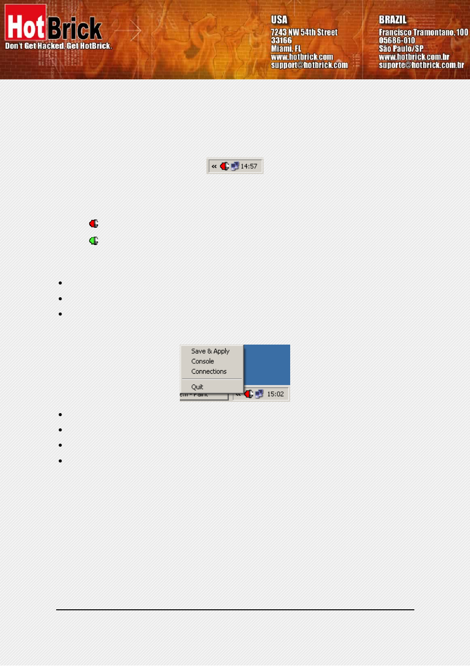 1 system tray, 2 hidden user interface | HotBrick VPN Client User Manual | Page 5 / 24