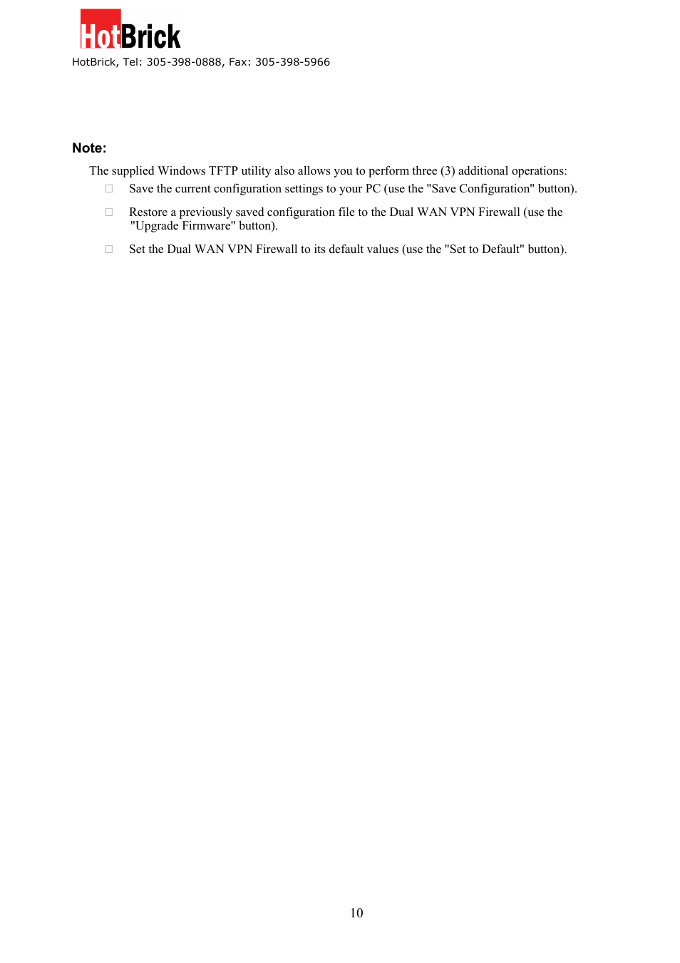 HotBrick Dual WAN Firewall VPN 1400/2 User Manual | Page 10 / 76