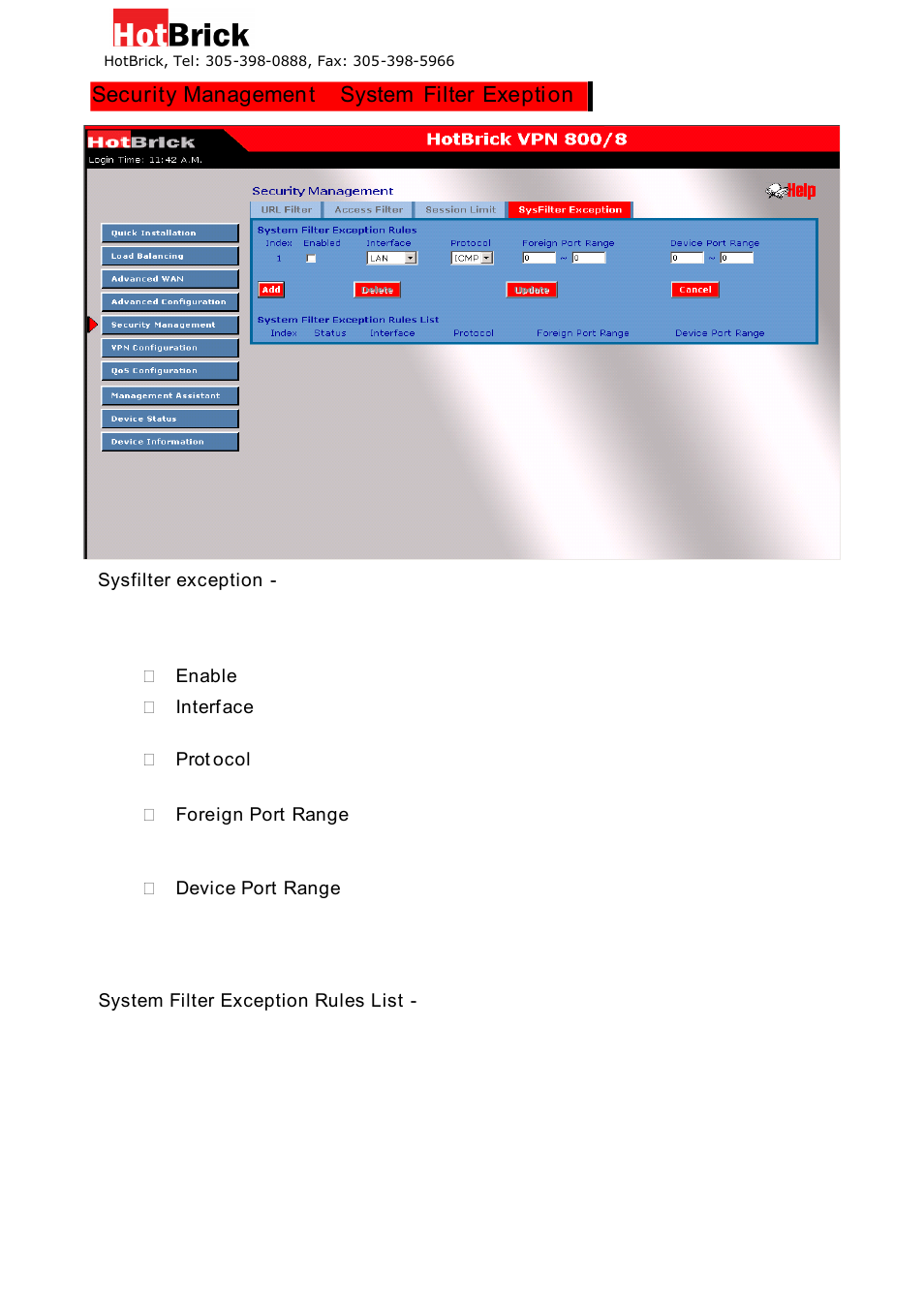 HotBrick VPN 800/8 F User Manual | Page 44 / 77