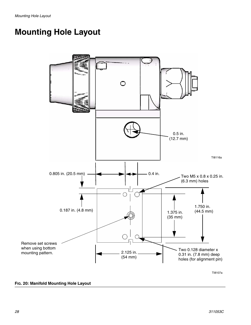 Mounting hole layout, Mounting hole layout , pa | HP 288048 User Manual | Page 28 / 30