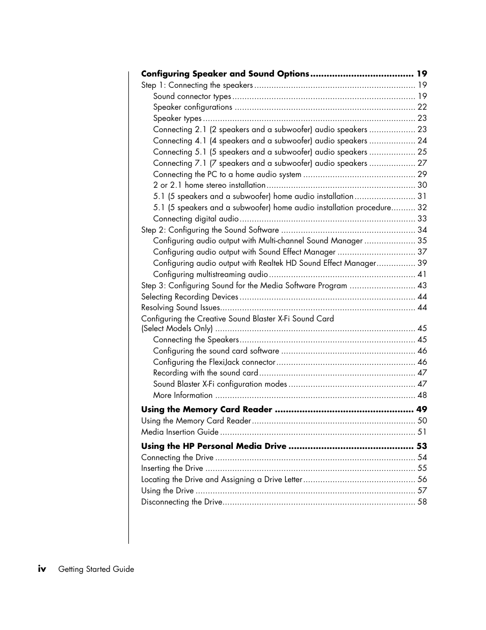 HP PC User Manual | Page 4 / 120