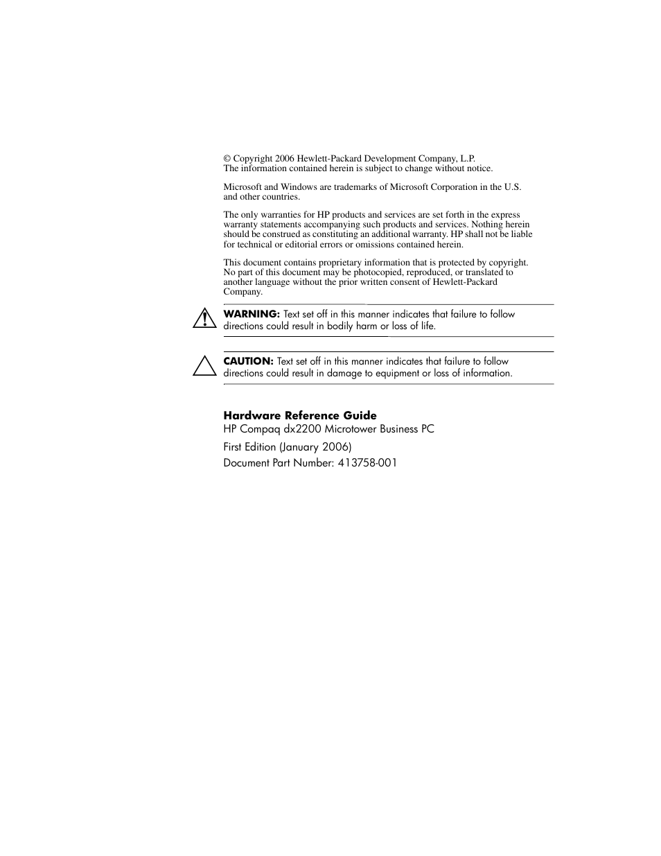 HP DX2200 User Manual | Page 2 / 31