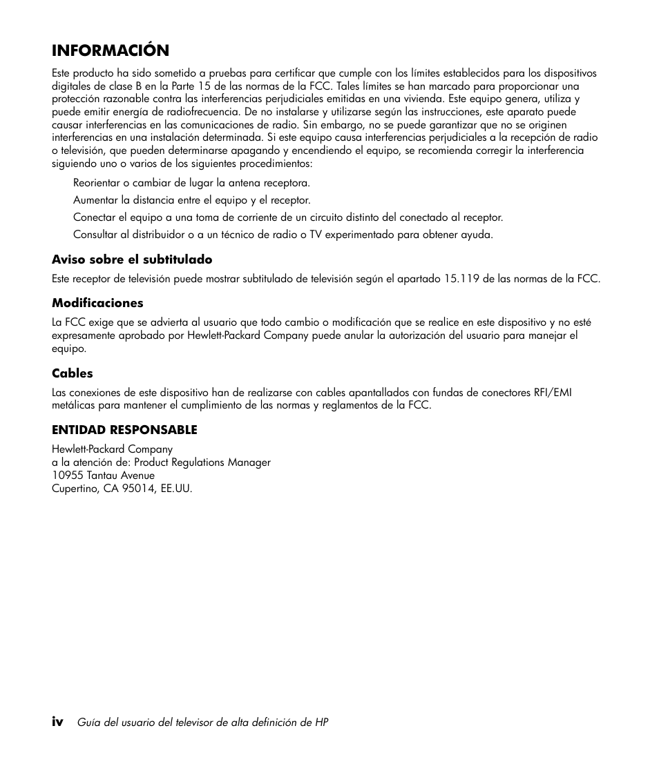 Información | HP LT3700 User Manual | Page 138 / 200