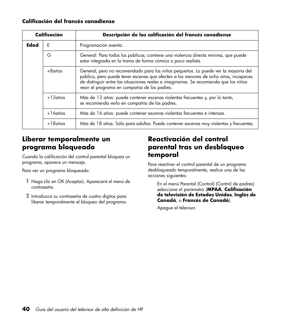 Liberar temporalmente un programa bloqueado | HP LT3700 User Manual | Page 184 / 200