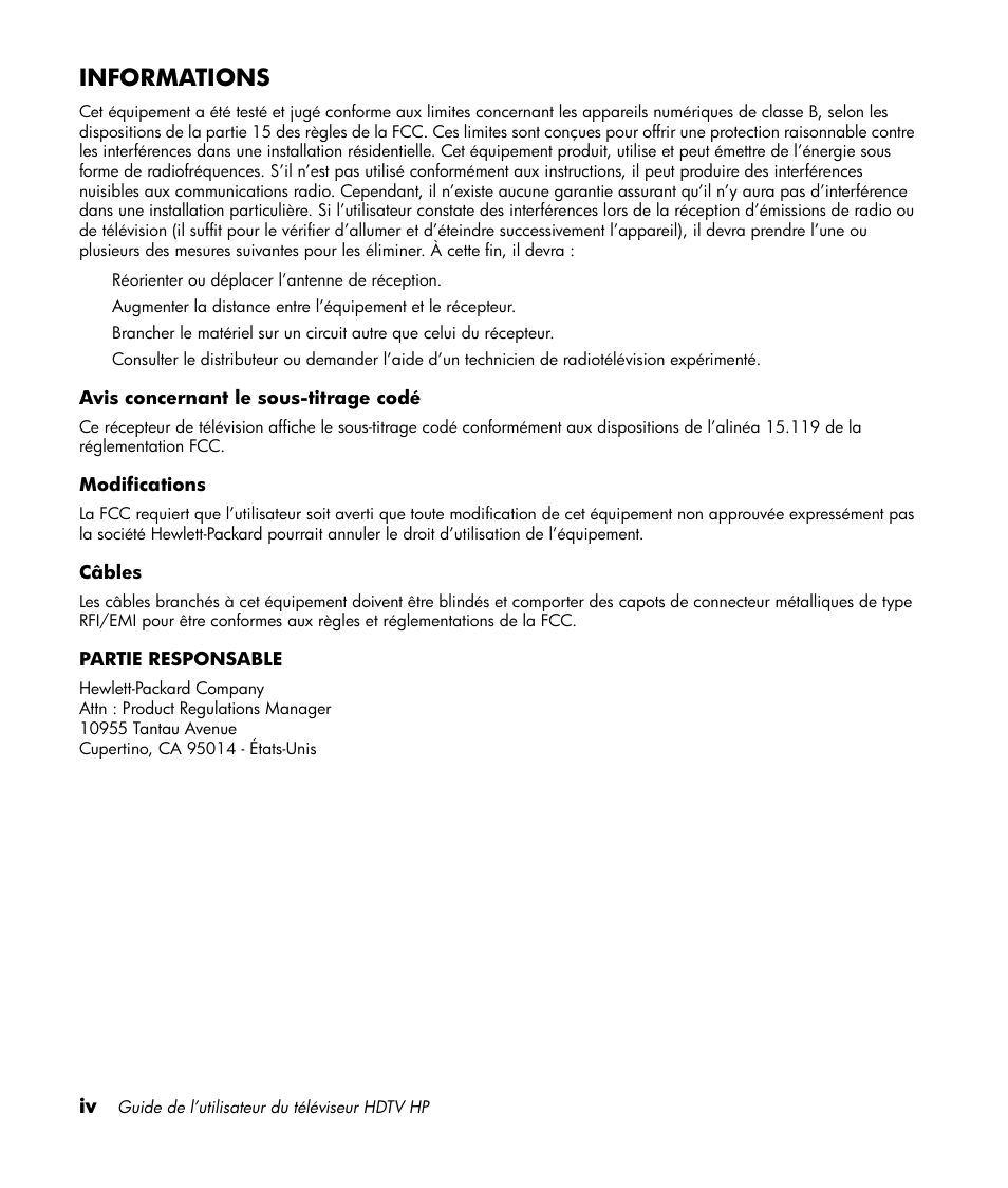 Informations | HP LT3700 User Manual | Page 70 / 200