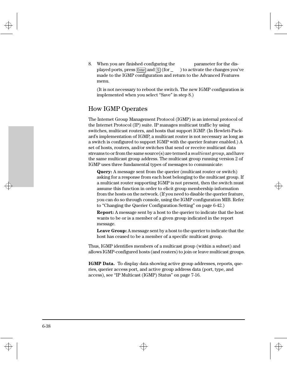 How igmp operates, Igmp data, How igmp operates -38 | HP 212M User Manual | Page 102 / 166
