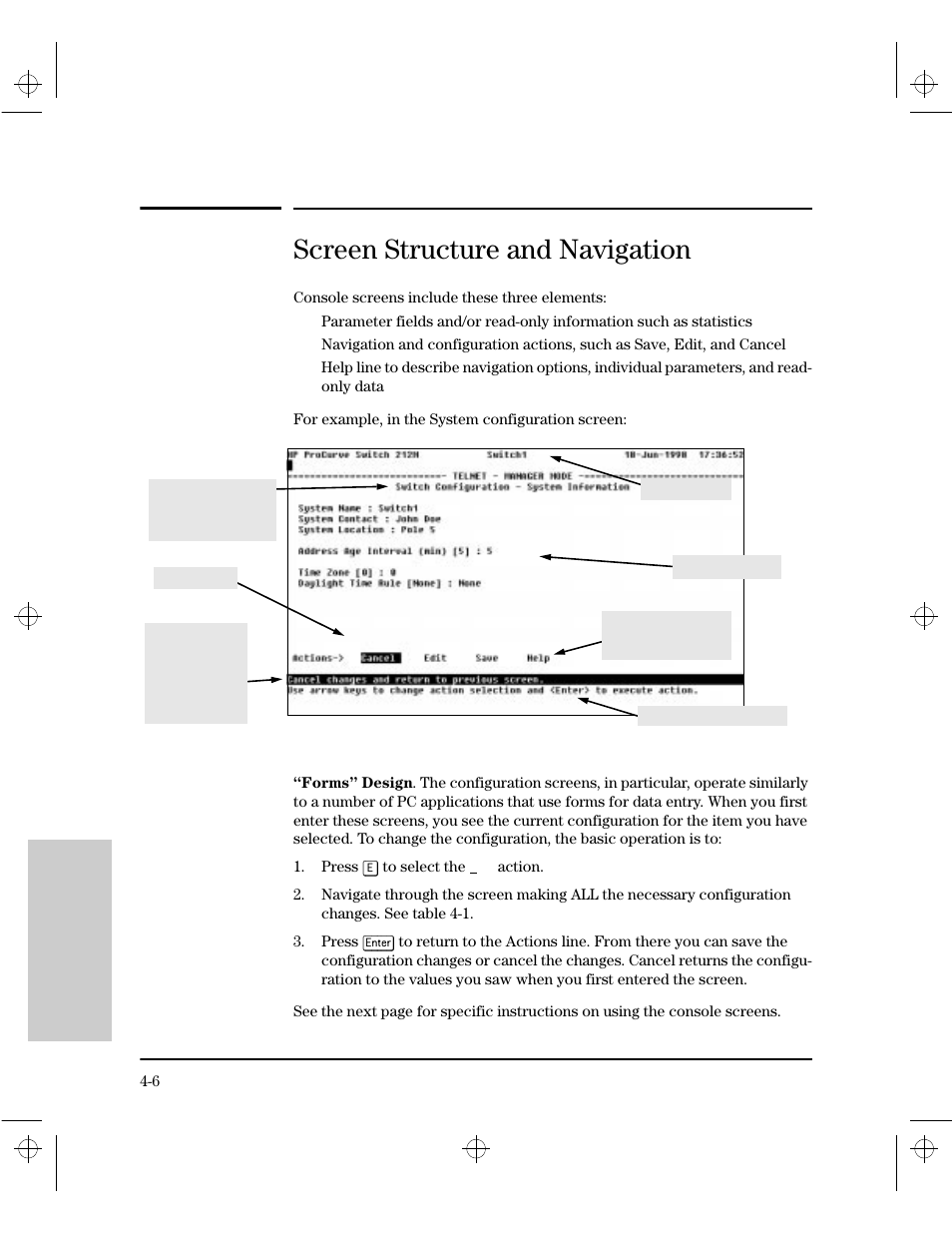 Screen structure and navigation | HP 212M User Manual | Page 52 / 166