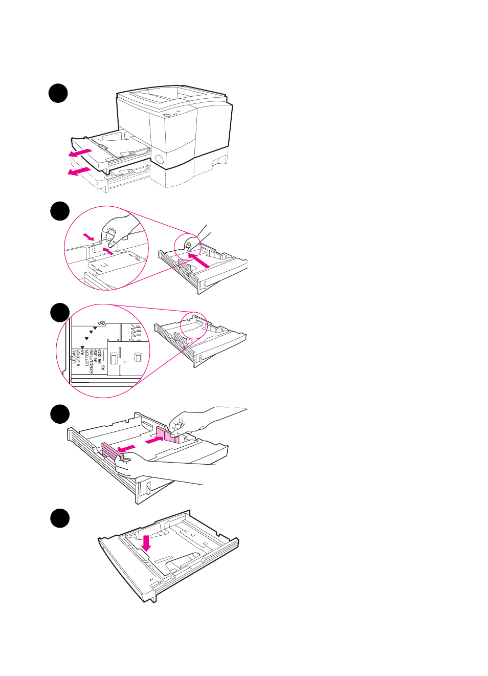 Changing paper size in tray 2 or optional tray 3 | HP 2100 M  EN User Manual | Page 45 / 184