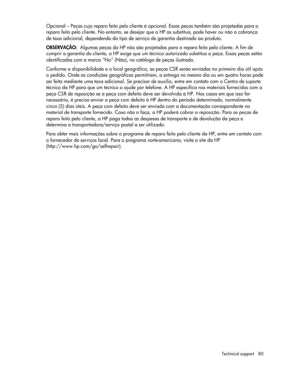 HP PROLIANT 580554-001 User Manual | Page 80 / 87